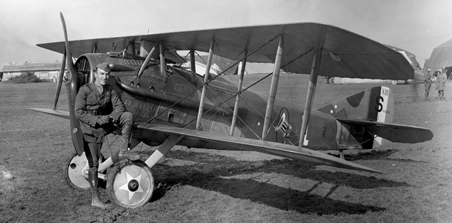 American ace Eddie Rickenbacker with his SPAD X.III